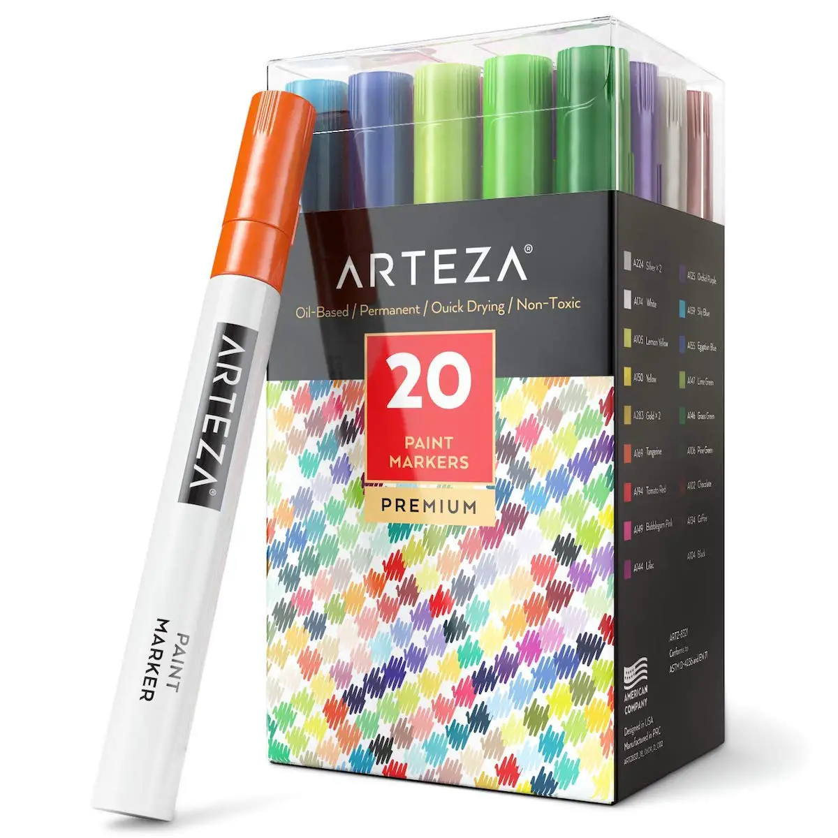 ARTEZA Acrylic Paint Pens, Pack of 2, Black, 3-in-1