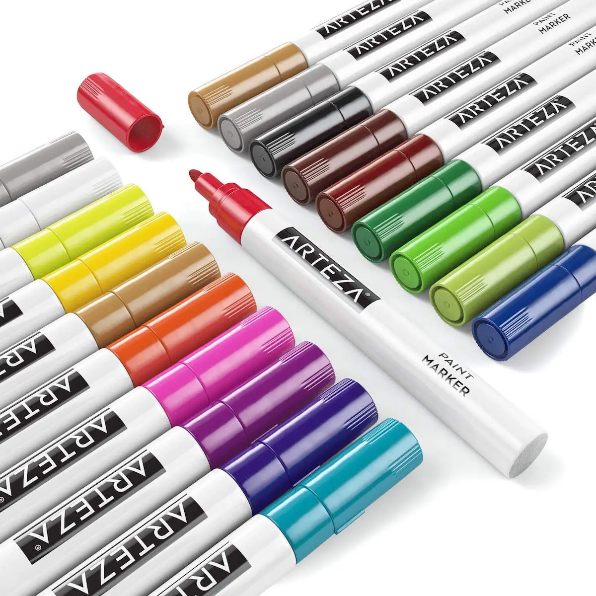 ARTEZA Arteza Oil Paint Markers, Assorted Colors- 20 Pack at
