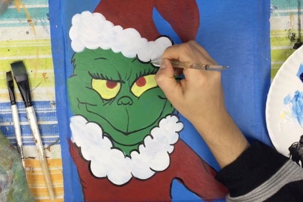 Mr. Grinch Step by Step Christmas Painting Tutorial For Beginners