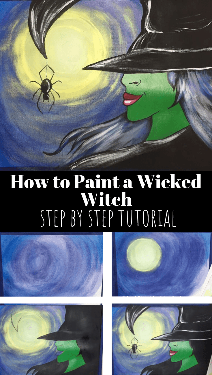 Wicked Witch Acrylic Painting Tutorial for Beginners | Halloween